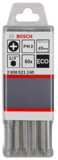 BOSCH ECO PH2 VİDALAMA UCU 49 MM 60 LI KUTU 2 608 521 240