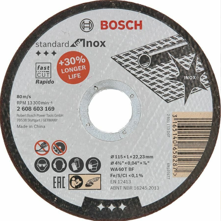BOSCH 115X1 INOX KESME TAŞI 2 608 603 169